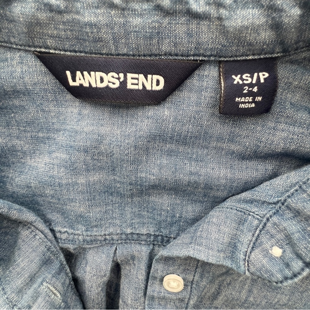 Lands' End Blue Denim cotton shirt dress - Picture 3 of 9